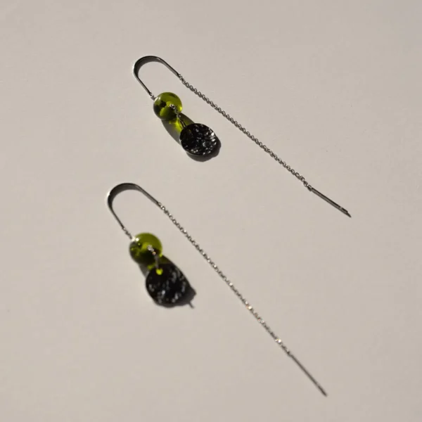 Earings Green - You Can - Silver