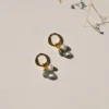 A little kindness. Earring - Turquoise with freshwater pearl