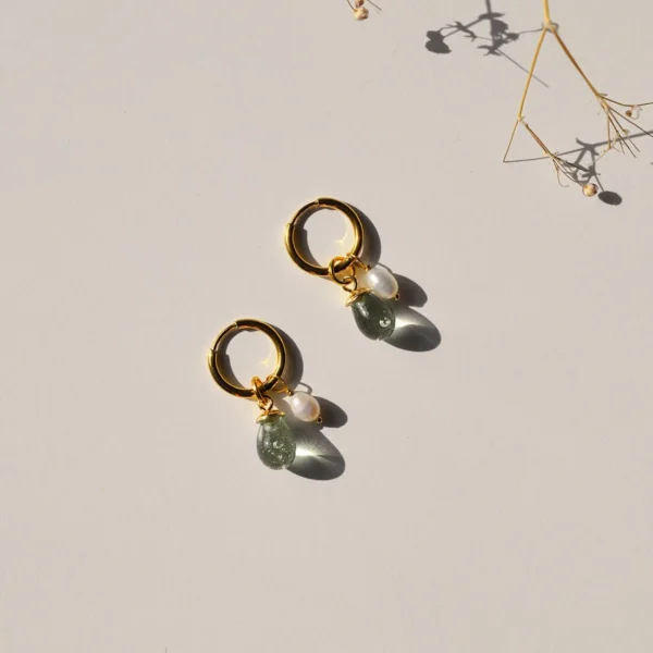 A little kindness. Earrings - Turquoise with freshwater pearl