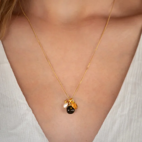 You are my universe. Charm Necklace - Green with charms