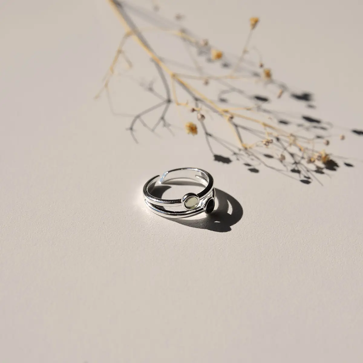 RING DUBBEL ZILVER - TURQUOISE / ZWART