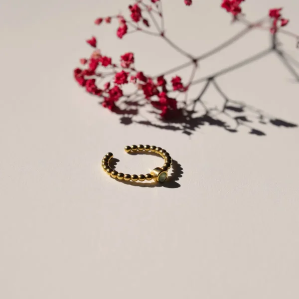 RING ENKEL GOUD - GROEN