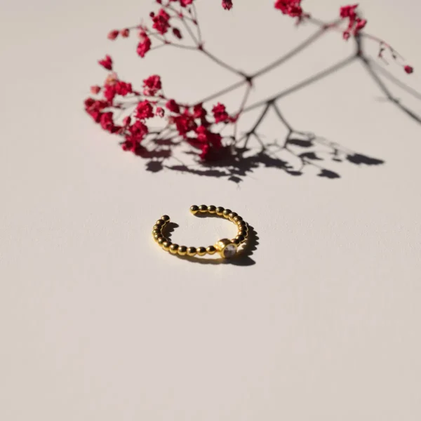 RING ENKEL GOUD - ROZE