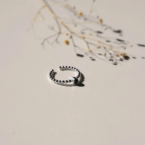 RING ENKEL ZILVER - ZWART