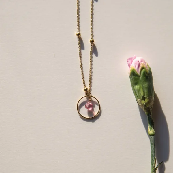 Necklace Circle Fuchsia - Cherish you.