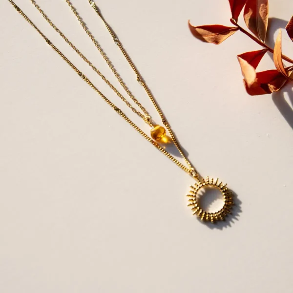 Necklace Sun Amber - Inner glow.