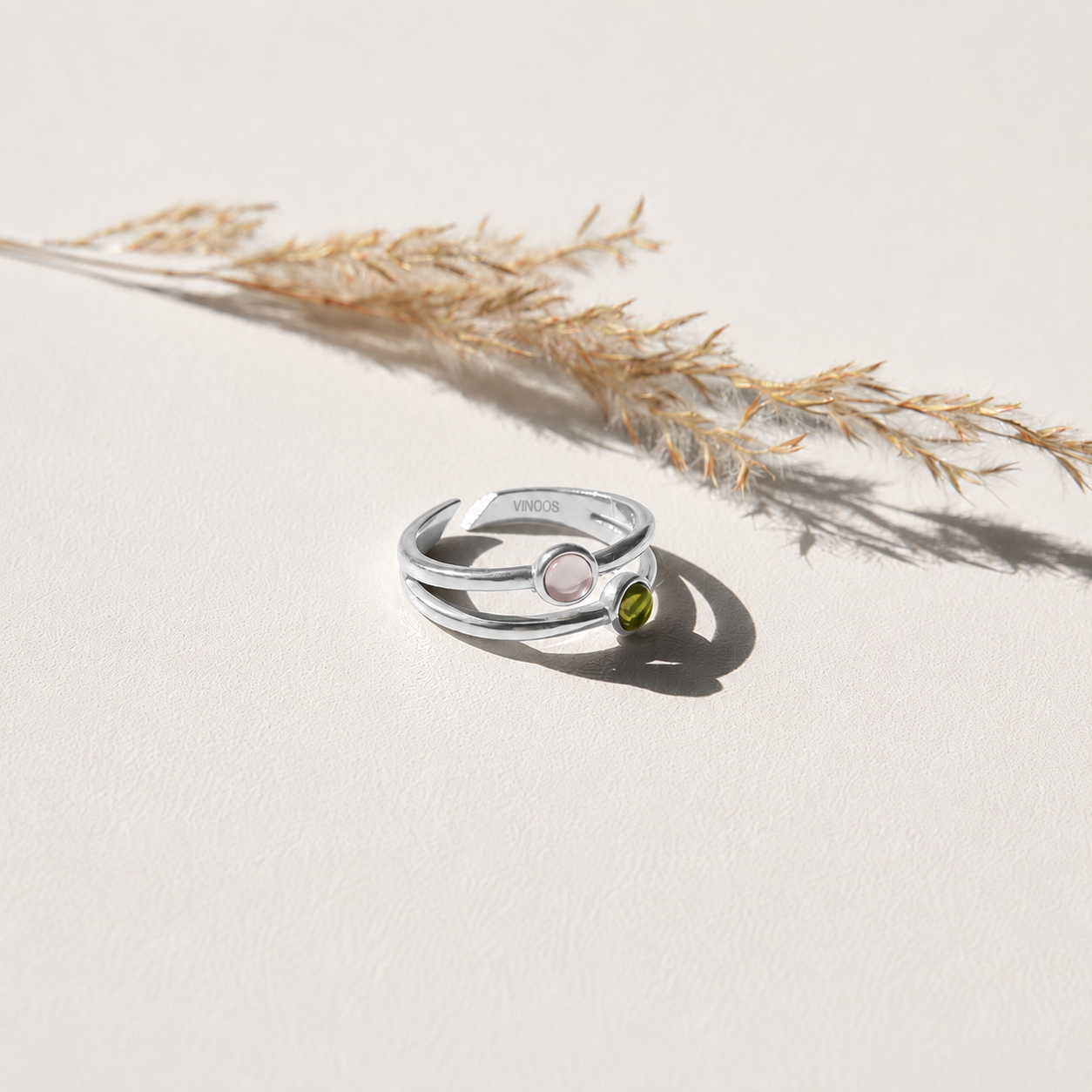 RING DOUBLE GOLD – ROSA/GRÜN